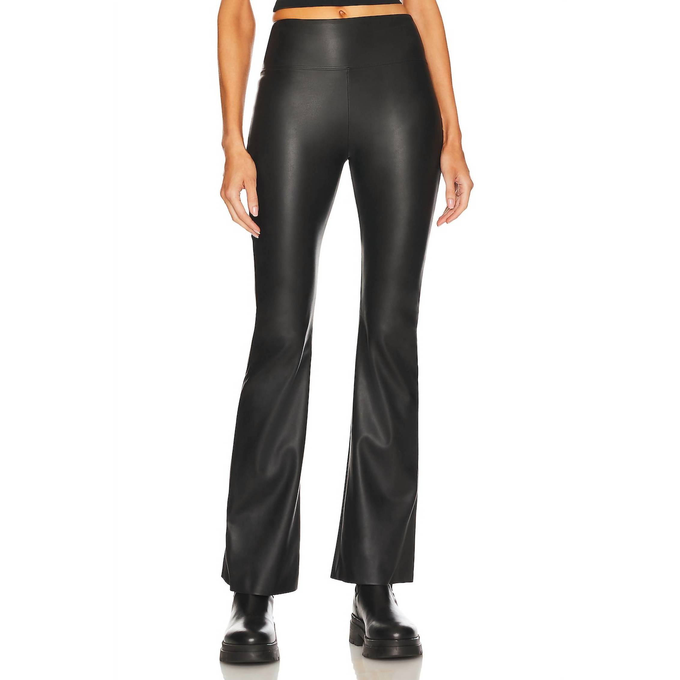 New Enza Costa Matte Leather Bootcut Legging In Black